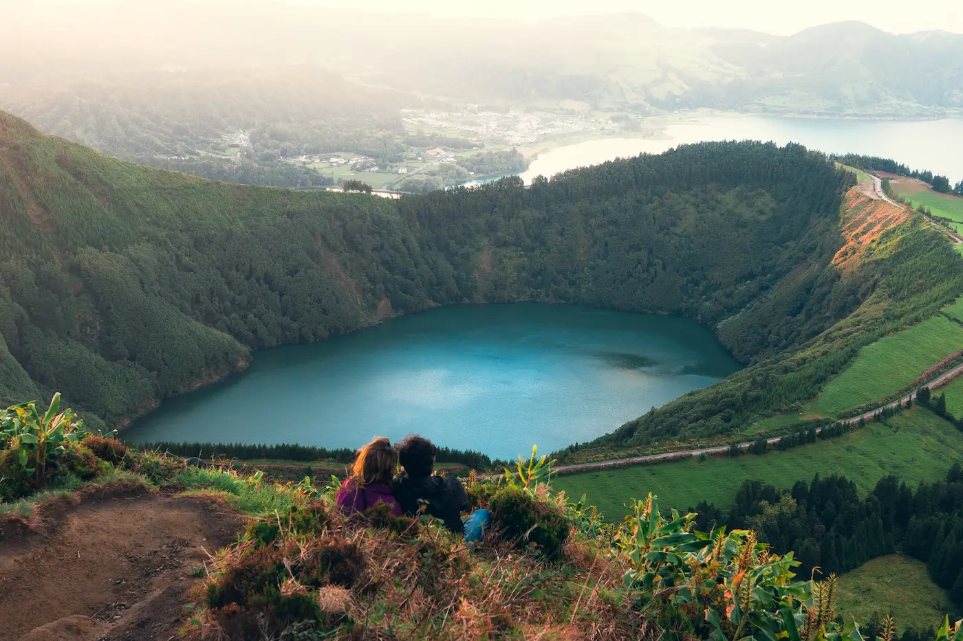 Paisaje de un volcán en las Azores
